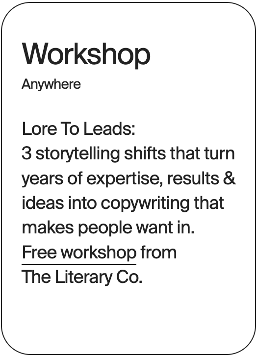 WORKSHOP Anywhere The Literary Co Lore To Leads 32479