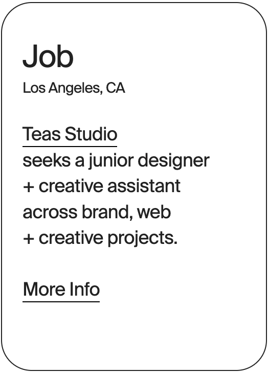 JOB Los Angeles Teas Studio Jr Designer 32549