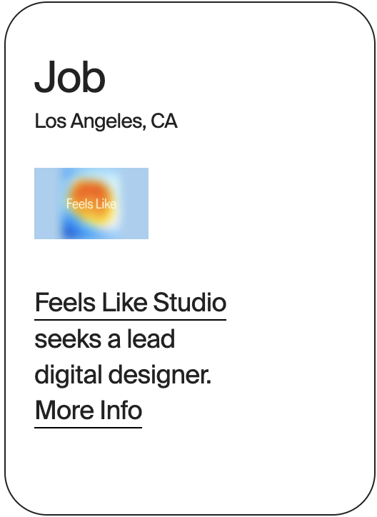 JOB Los Angeles Feels Like Studio Digital Designer 32553