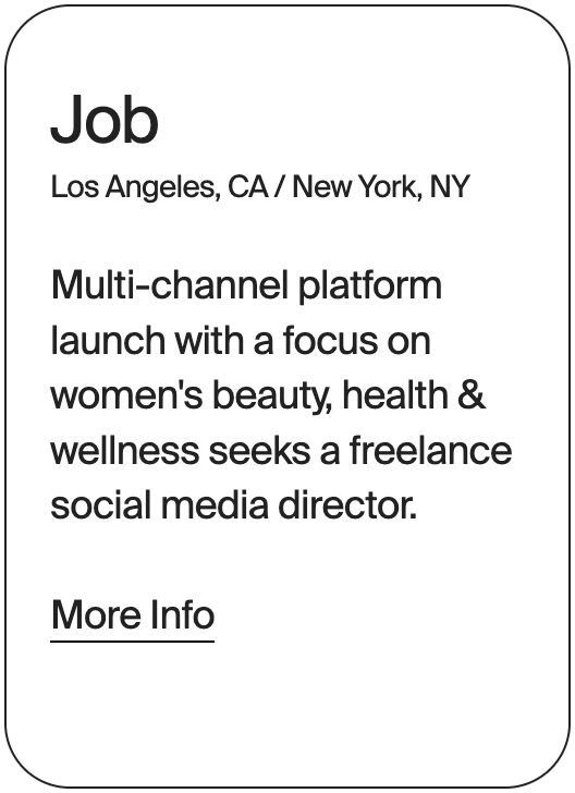 JOB LA NY THE AGE OF YOU Social Media Director 32566