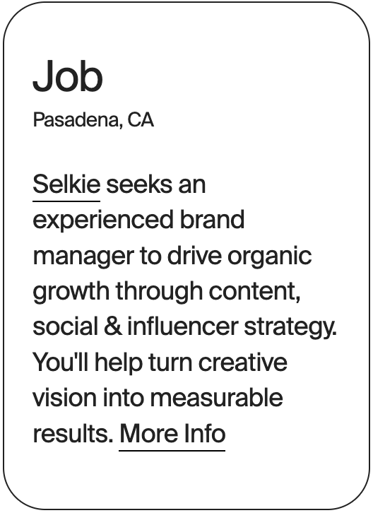 JOB Pasadena Selkie Brand Manager 32612