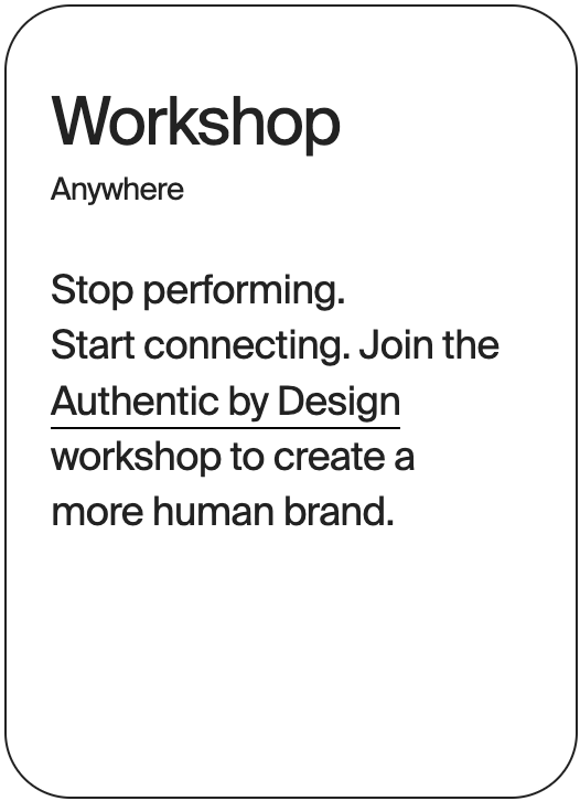 WORKSHOP Anywhere Authentic By Design  32613