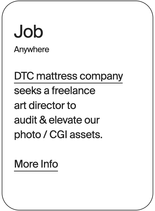 JOB Anywhere Custom Mattress Factory Art Director 32628