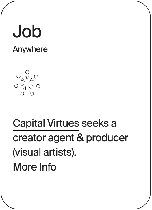 JOB Anywhere Capital Virtues Creator Agent &amp; Producer 32646