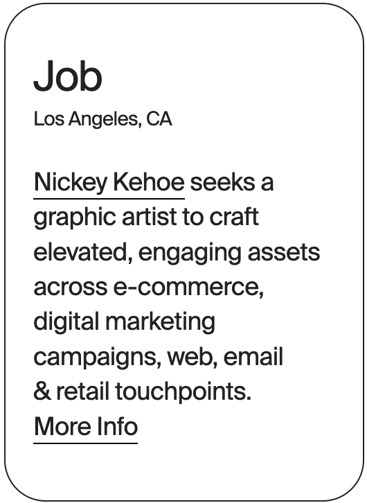 JOB Los Angeles Nickey Kehoe Graphic Artist 32647