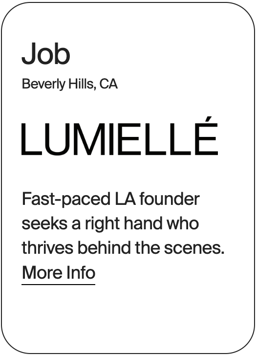 JOB Beverly Hills LUMIELLÉ  Exec Assistant 32659