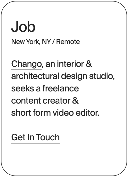 JOB New York Chango Content Creator Editor 32658