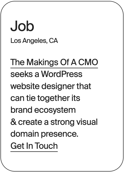JOB Anywhere The Makings of A CMO Wordpress Designer 32664
