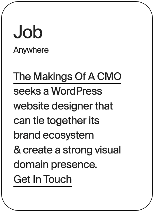 JOB Anywhere The Makings of A CMO Wordpress Designer 32664