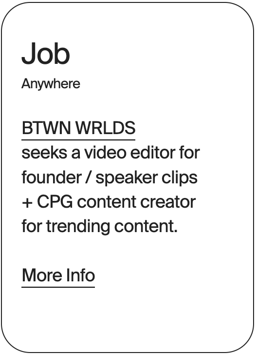 JOB Remote BTWN WRLDS Video Editor 32677