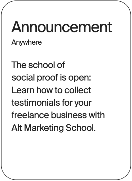 ANNOUNCEMENT Anywhere Alt Marketing School 32700