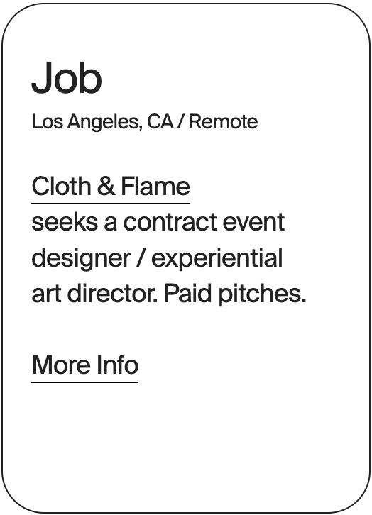 JOB Los Angeles Cloth and Flame Art Director 32733