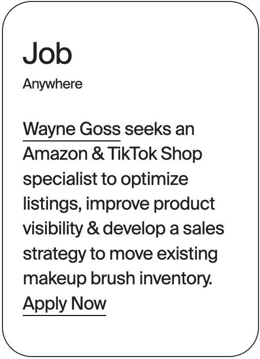 JOB Anywhere Wayne Goss Shop Specialist 32741