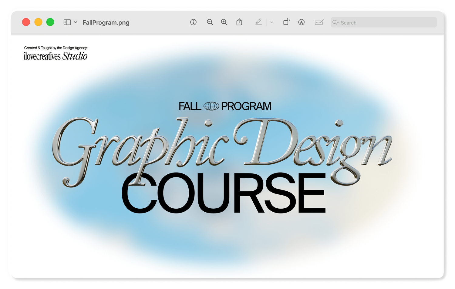 Graphic Design Course Fall Program — ilovecreatives
