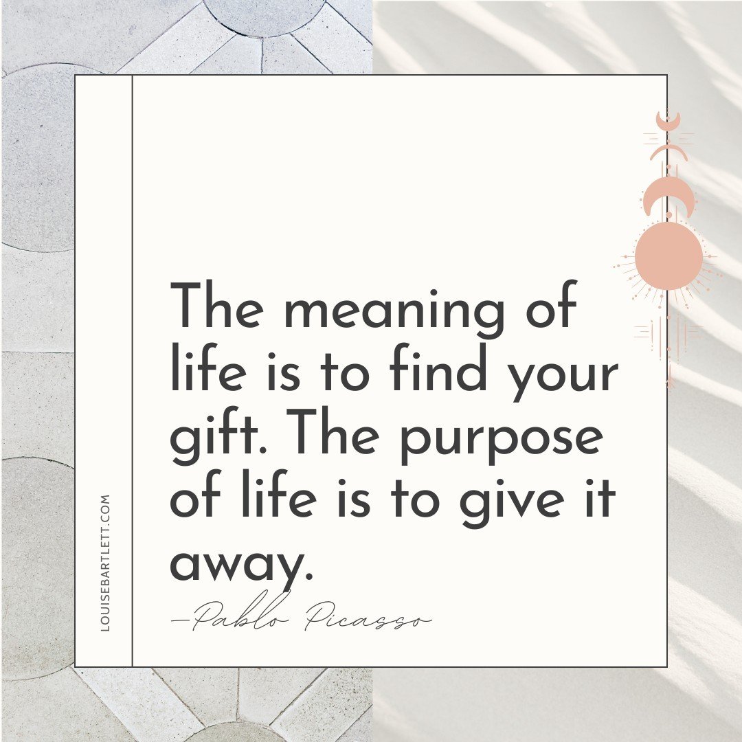 Does this resonate?⁠
⁠
Are you sharing your gifts today? 💚⁠
⁠
For all yoga teachers and wellness entrepreneurs feeling lost in the crowd:⁠
Remember, Picasso once said,⁠
⁠
The meaning of life is to find your gift.⁠
The purpose of life is to give it a