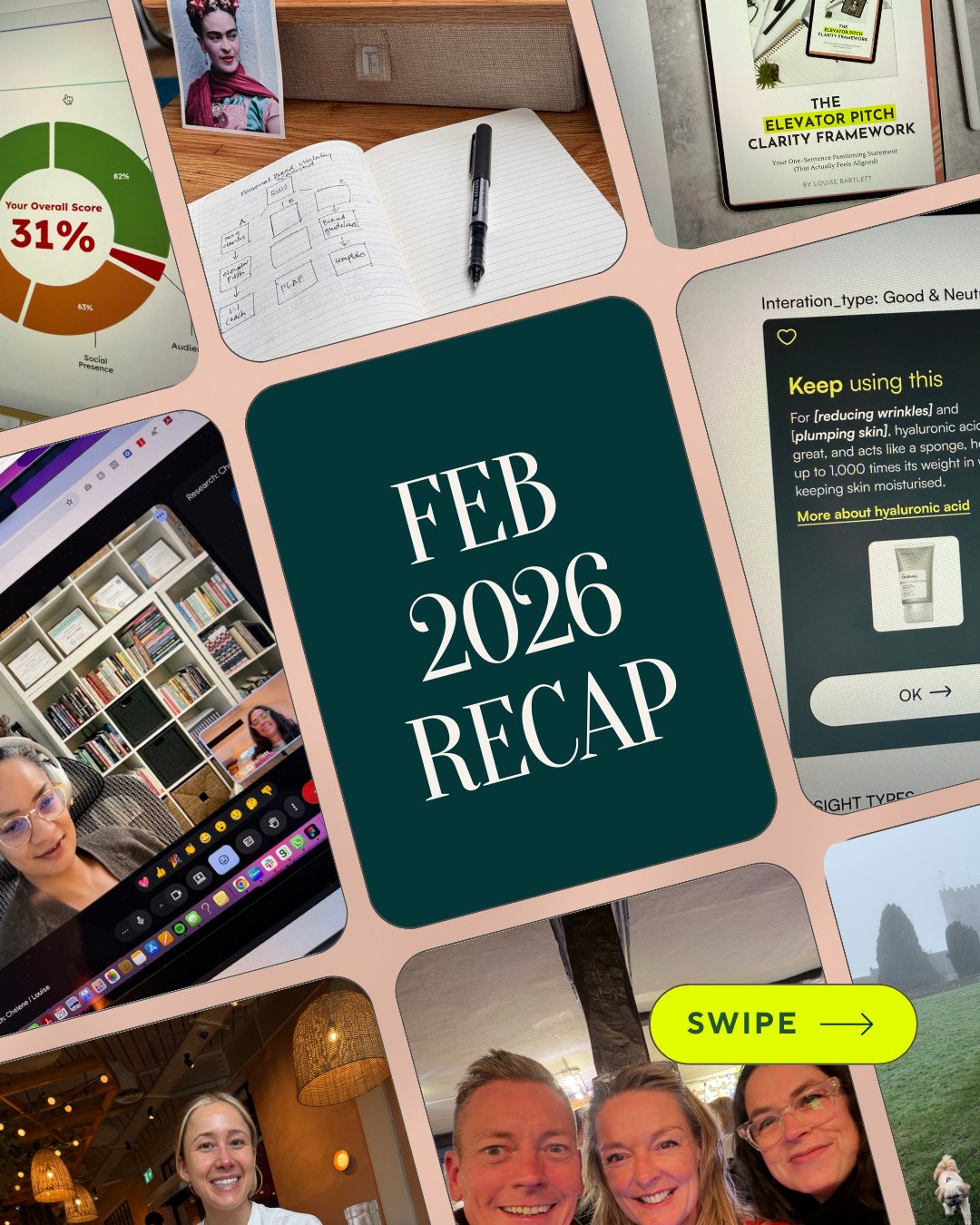 👉️ Comment RECAP to get this template!⁠
⁠
At the end of each month, I take a moment to recap what unfolded &mdash; the successes, the stumbles, and all that lies in between.⁠
⁠
Here's what happened in FEBRUARY: 👇⁠
⁠
✧ Had good food and good laughs 