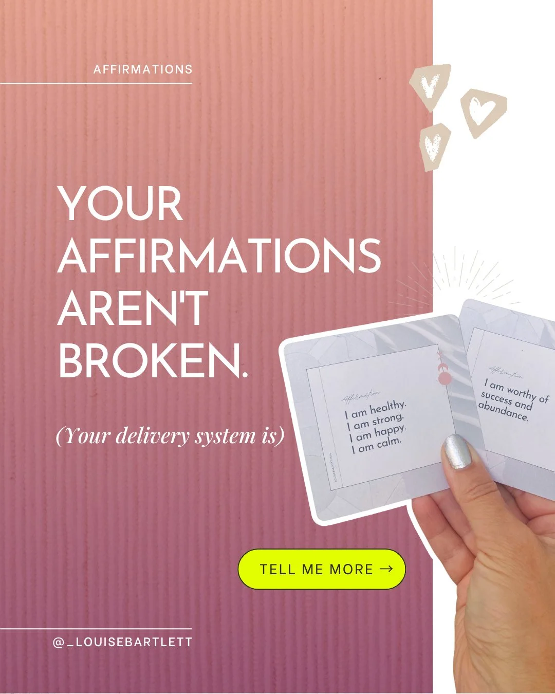 👉 GIVE it a try!⁠
⁠
Your affirmations aren't broken. Your delivery system is.⁠
⁠
We say the I AMs. ⁠
We light the candles. ⁠
We journal with intention.⁠
⁠
But if what you're calling in still isn't showing up&hellip; your subconscious might be missin