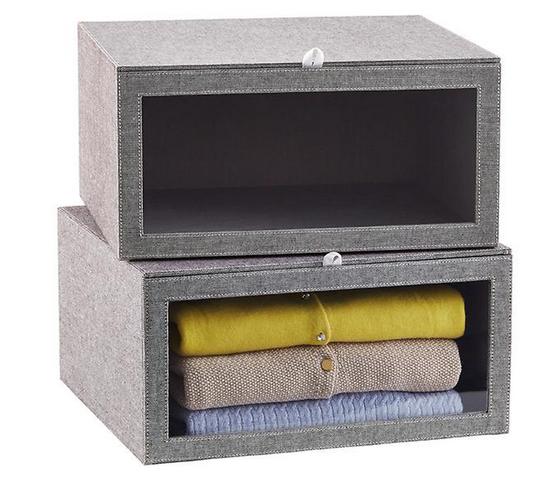 Grey Drop-Front Sweater Box