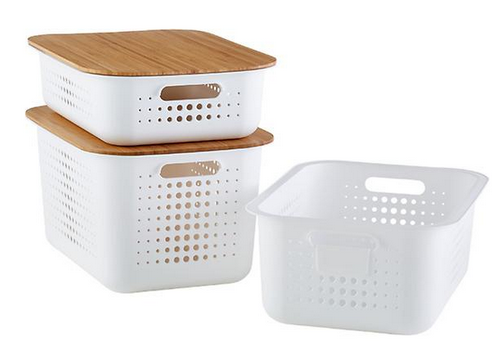 White Nordic Storage Basket with Handles