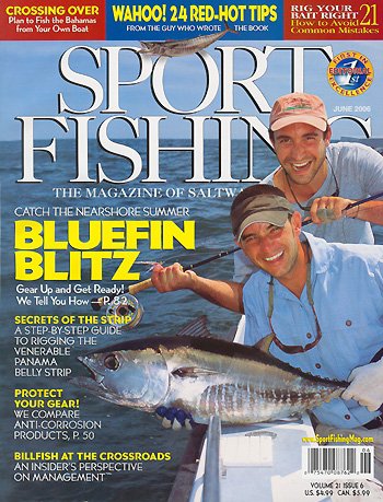 Captain Chris Aubut makes the cover of Sport Fishing Magazine June of 2006