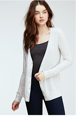 5. When temperatures slightly drop at night, you can slip on this light cardigan over your summer dress and feel cozy and adventurous to take in the night scenery! Classic V-Neck Cardigan | Forever 21