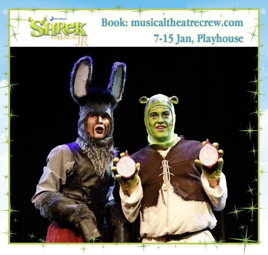 💚 'Onions or Parfaits?' Discover your layers at SHREK jr! Don't miss this fun show - TIX: www.musicaltheatrecrew.com