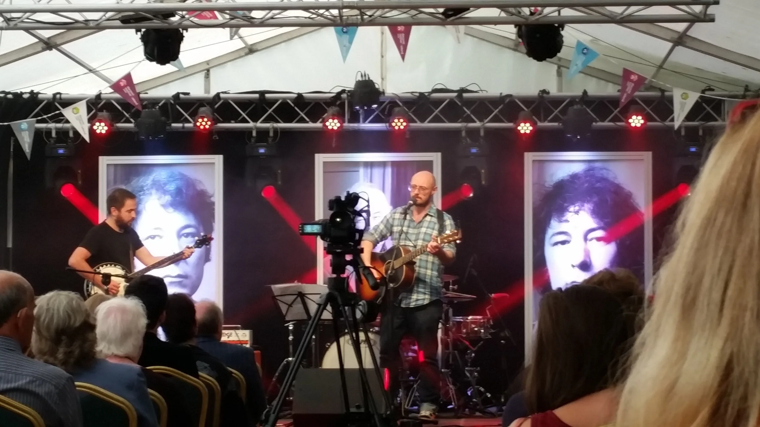 Seamus Heaney's nephew, James Heaney on banjo supporting Robyn Sheils .