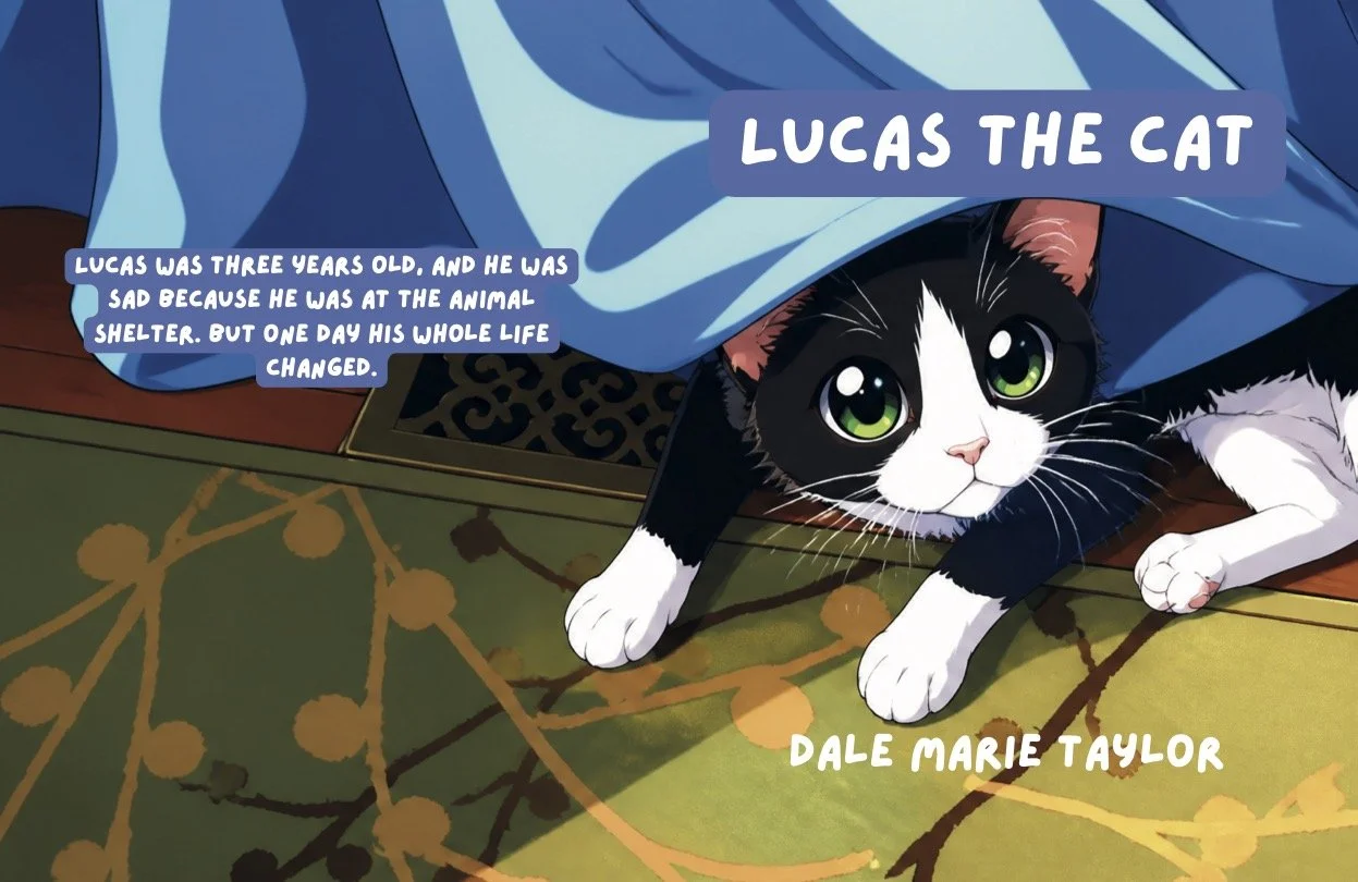 Cartoon image of a cat hiding