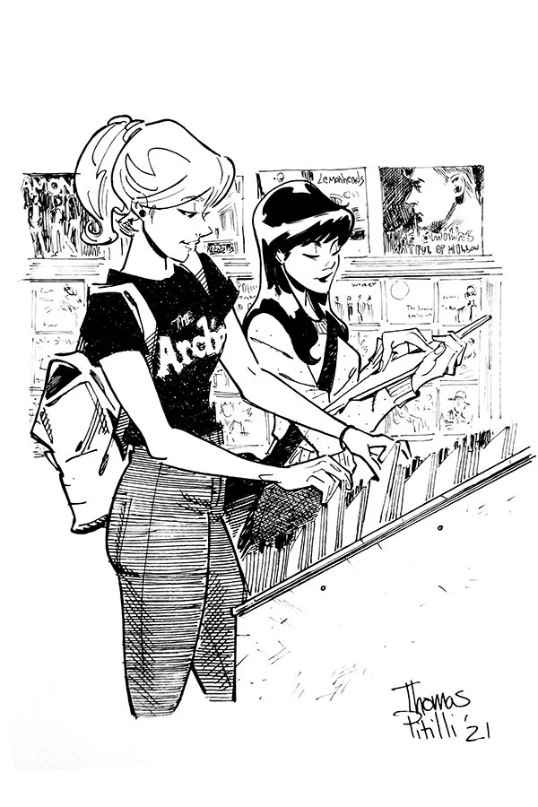 Betty and Veronica Original Ink Drawing