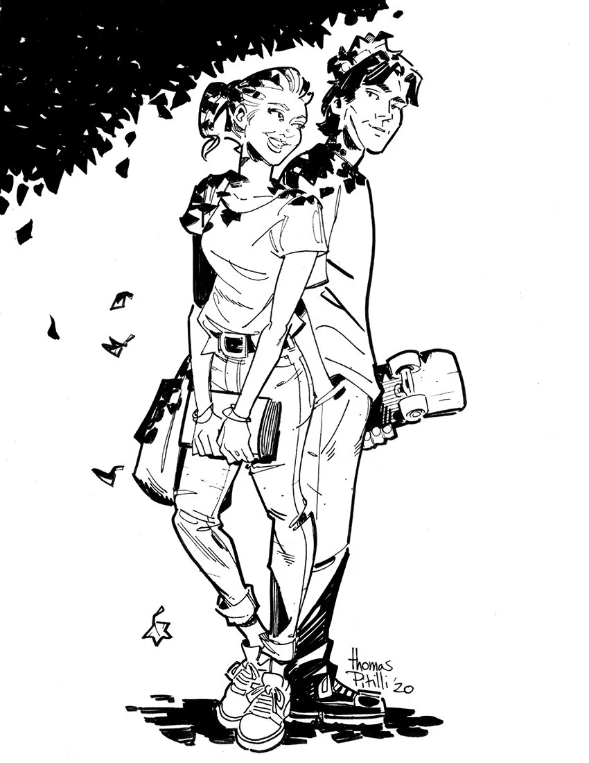 Bughead Under Tree Original Ink Drawing