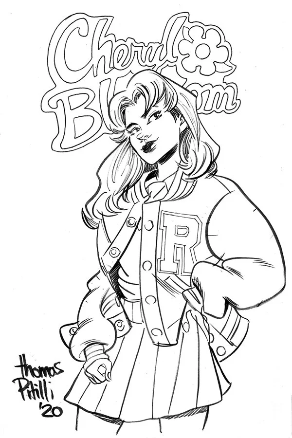 Cheryl Blossom Original Ink Drawing 