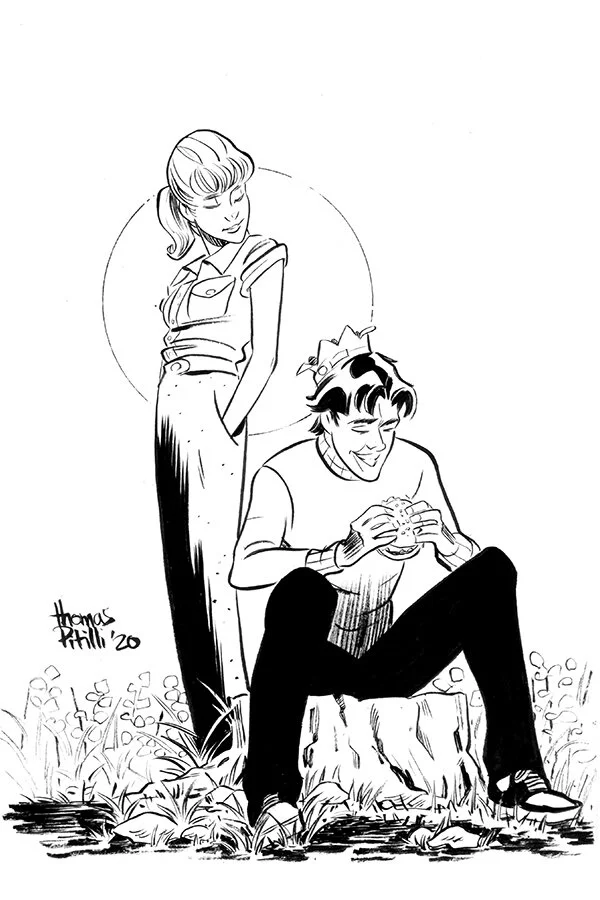 Vintage Style Bughead Original Ink Drawing