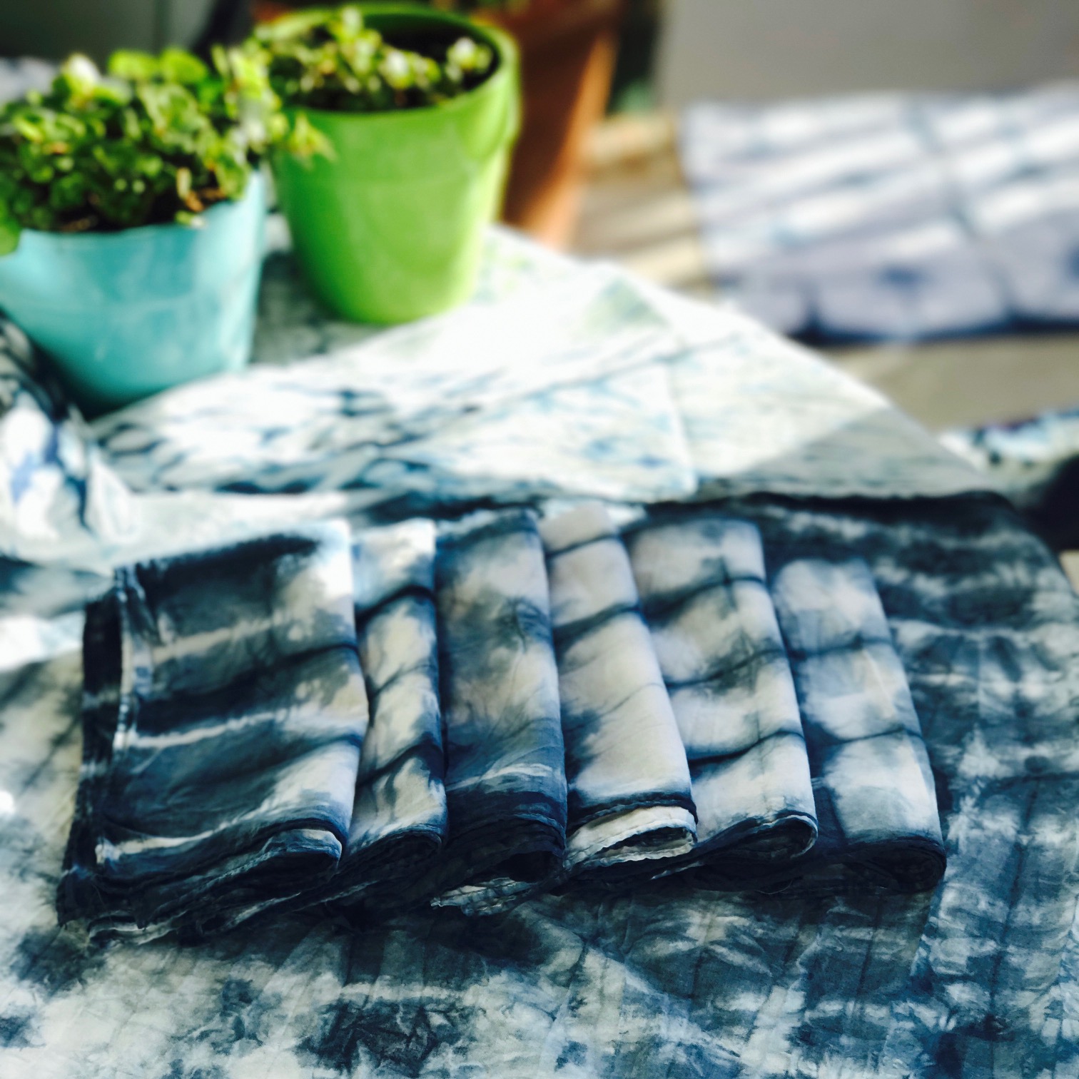 Natural Indigo Dyed Cotton & Silk