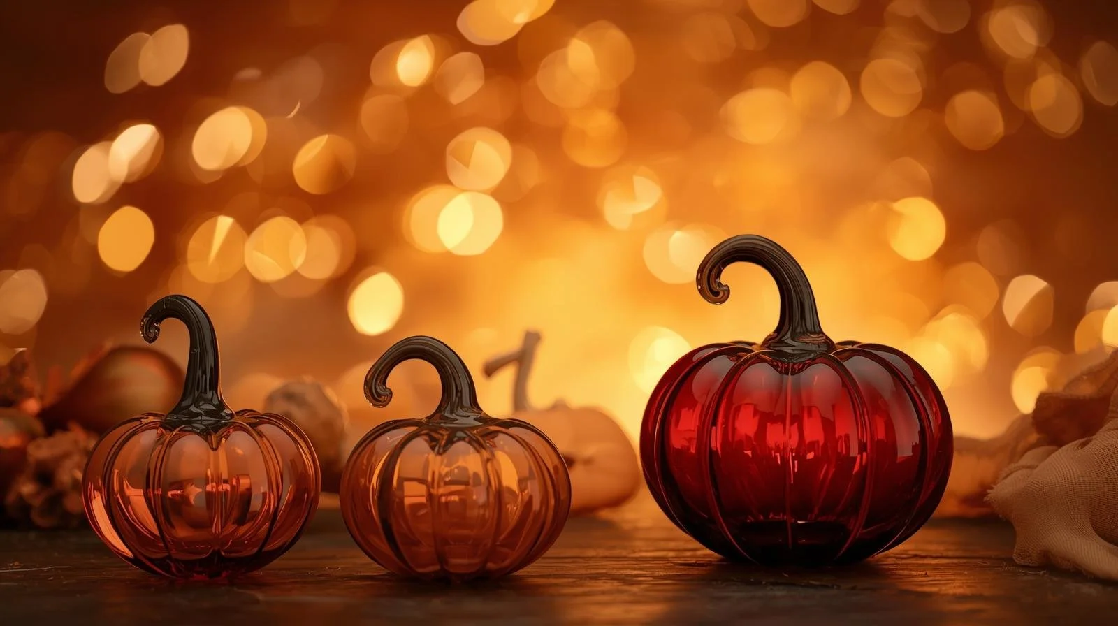 Create an enchanting background to display our blown glass pumpkins.jpg