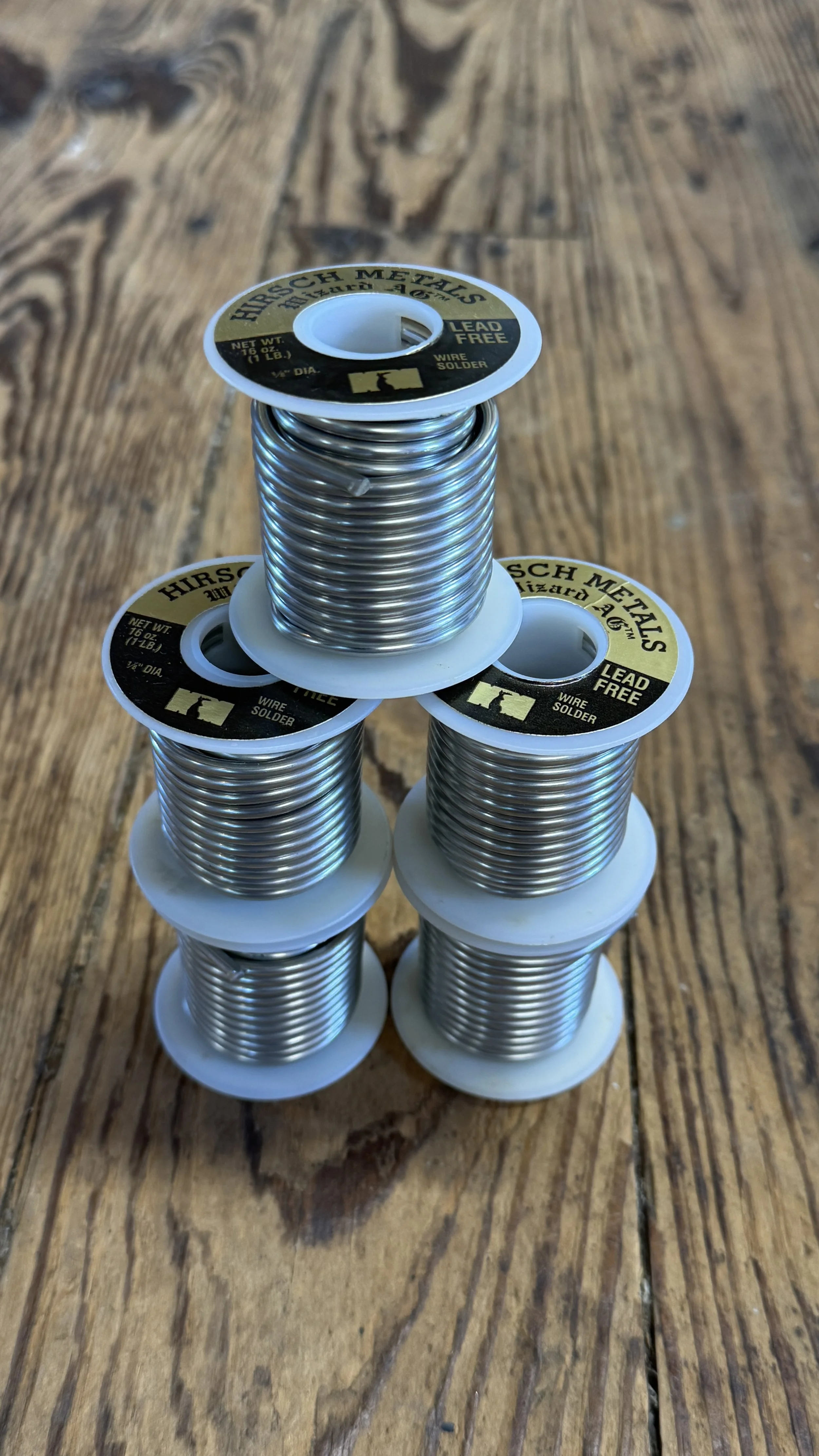 (5) Spools .50 ib. Lead Free Solder Hirsch Metals