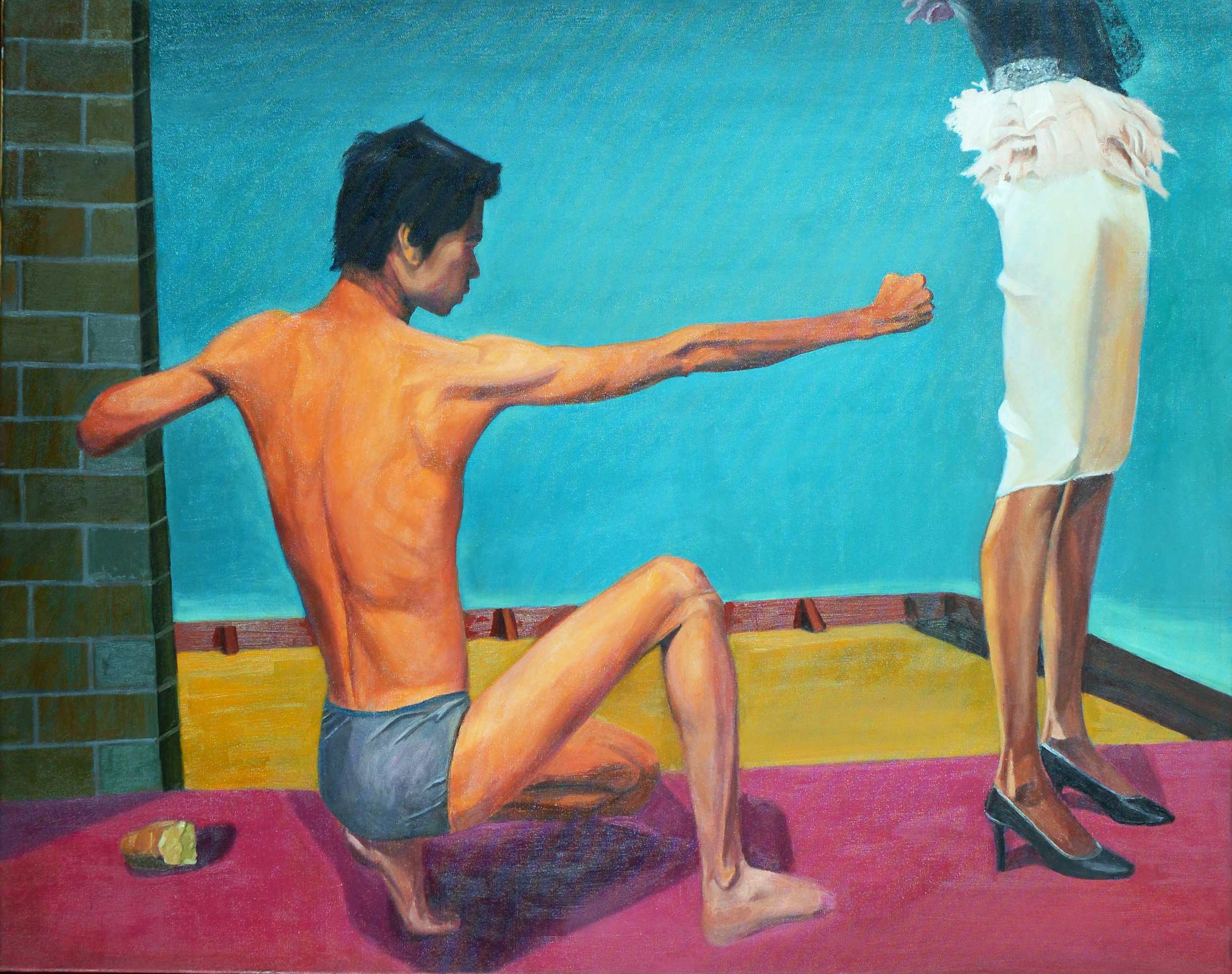Nguyen Van Phuc, "Courtship", 2009, Oil on canvas