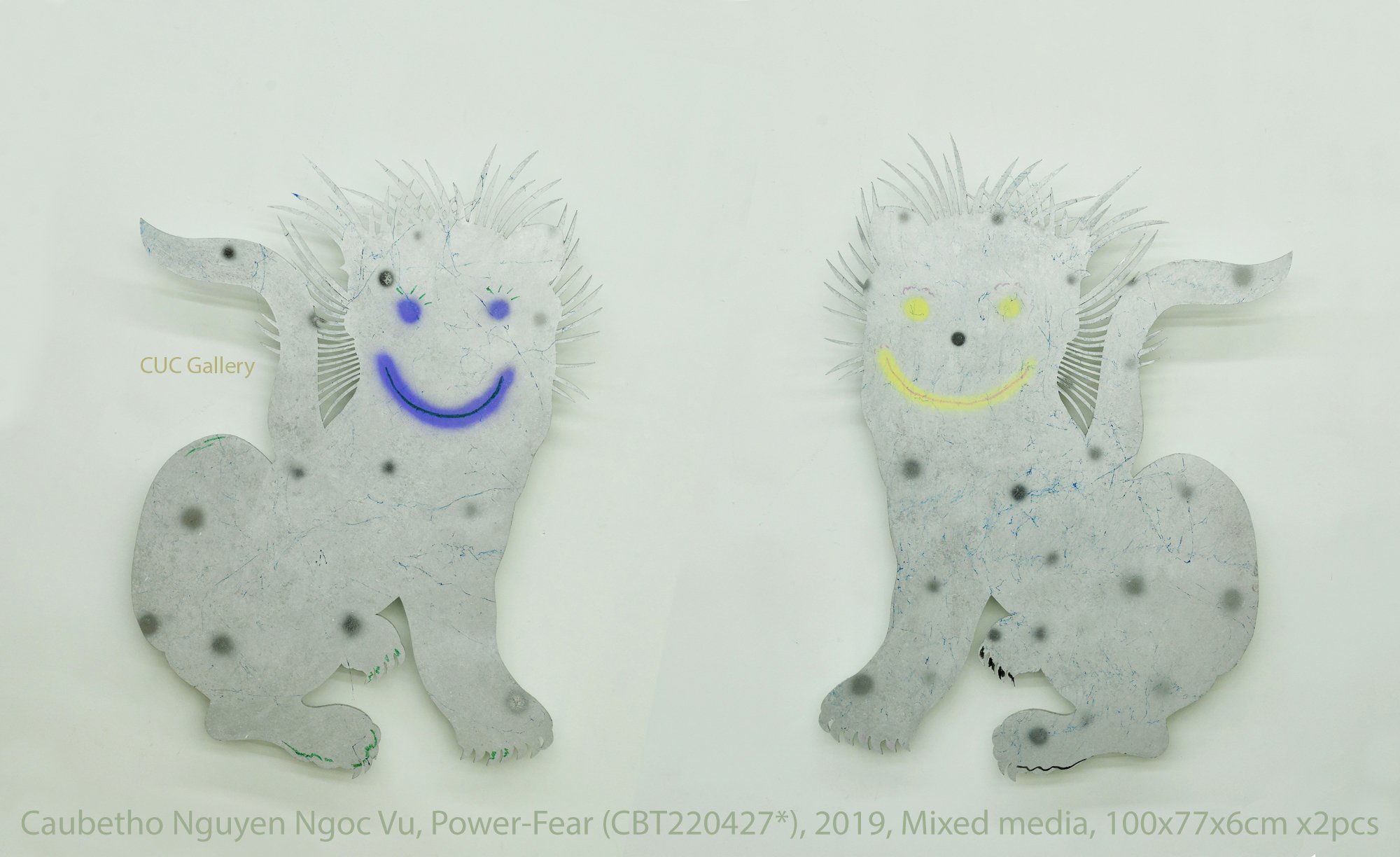 CBT220427* Power-Fear 2019 Mixed media 2 tigers 100x77x6cm x2pcs.jpg