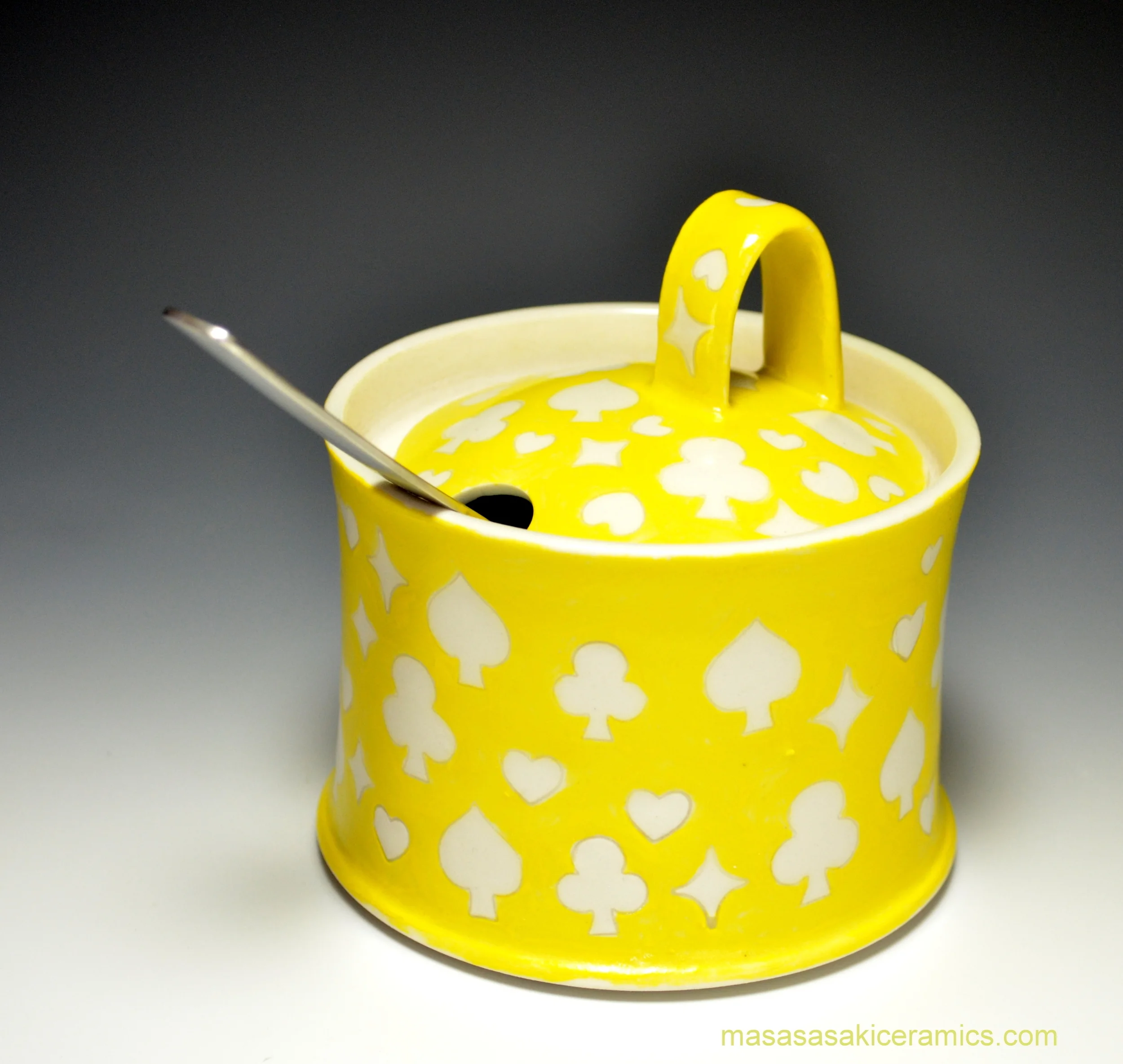 "full house" sugar pot