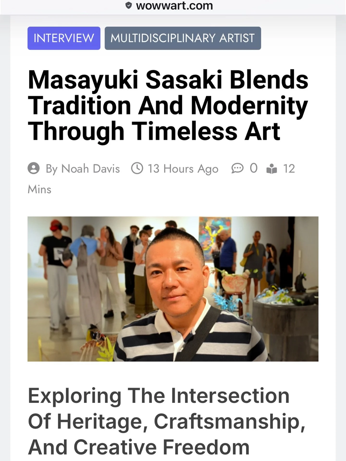 Thrilled to share my interview in London-based WOWwART Magazine &mdash; a global art-and-culture publication that spotlights artists, photographers and curators from around the world. WOWwART distributes in print across 190+ countries and via major r