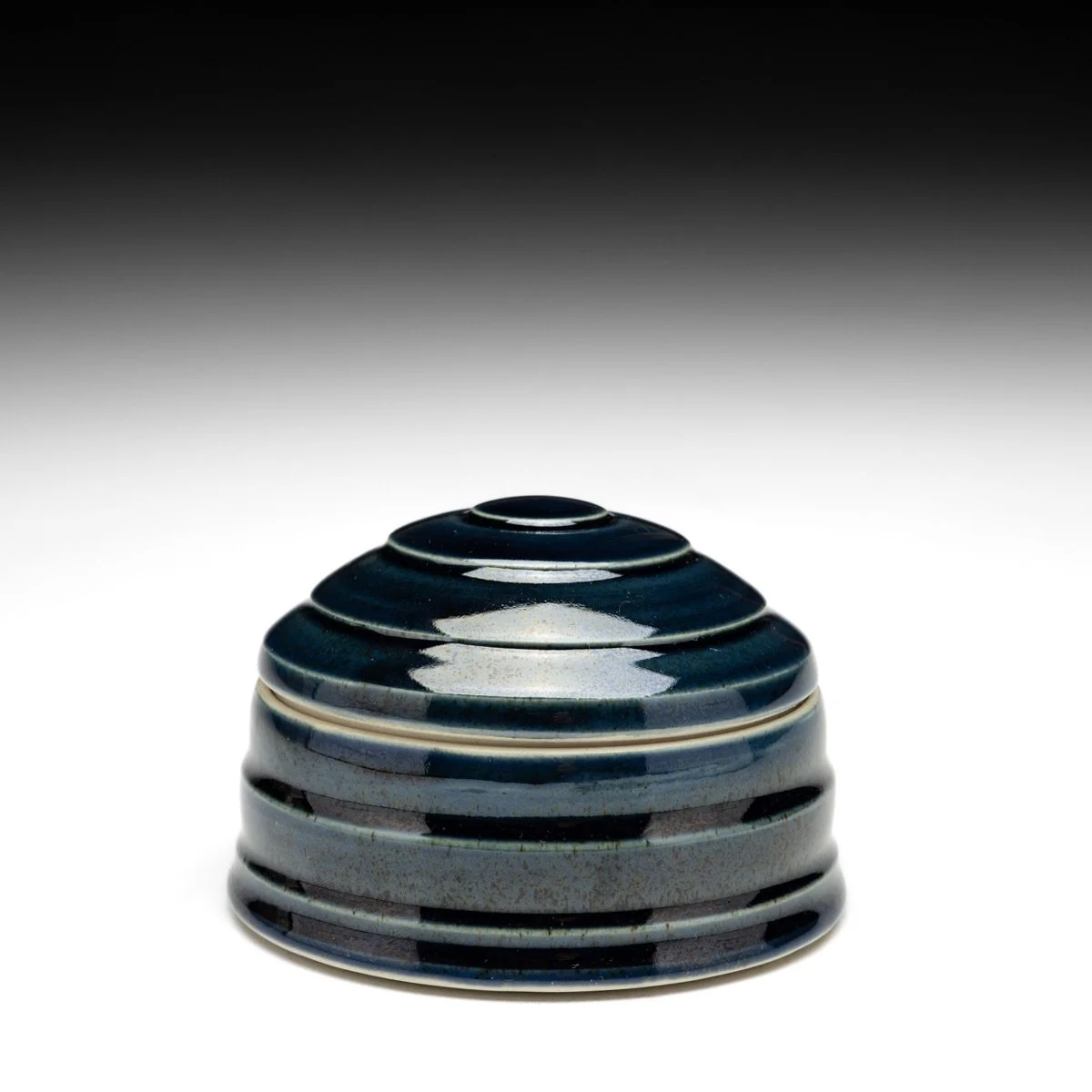 Metallic Black Keepsake Jar

Sometimes I love letting a beautiful glaze speak for itself, without my usual surface design.

I&rsquo;m especially drawn to this metallic black glaze. Its rich, reflective surface catches the light and stands out beautif