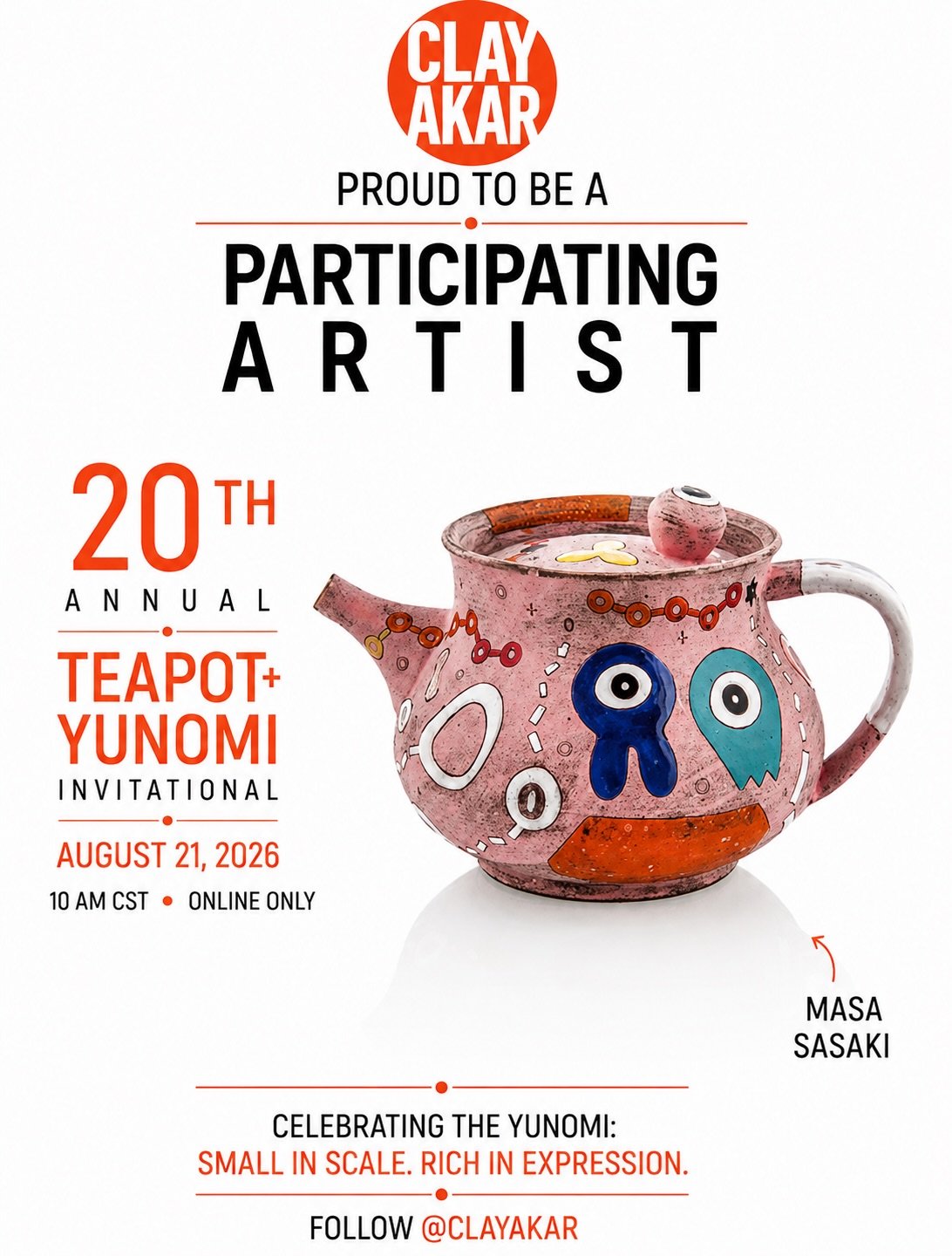 I&rsquo;m so happy to be part of the 20th Annual Teapot + Yunomi Invitational this year! 🍵

It&rsquo;s a special feeling to have my work included alongside so many talented potters and makers. This invitational brings together an incredible collecti