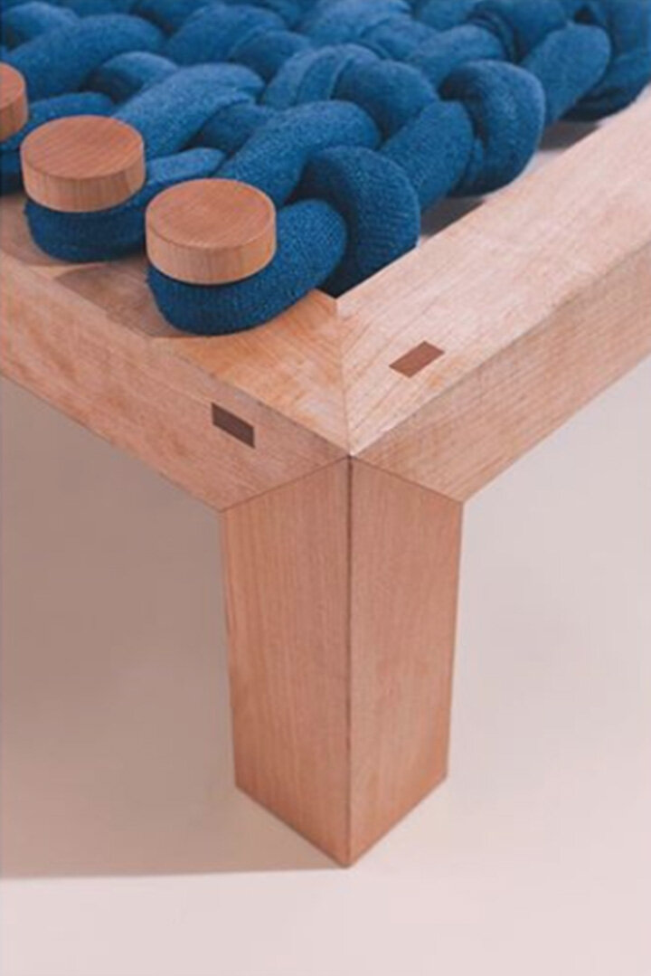 Sin Levitate Meditation platform 85 yards of continuous tubular knit 100% Indigo Dyed Raw Silk