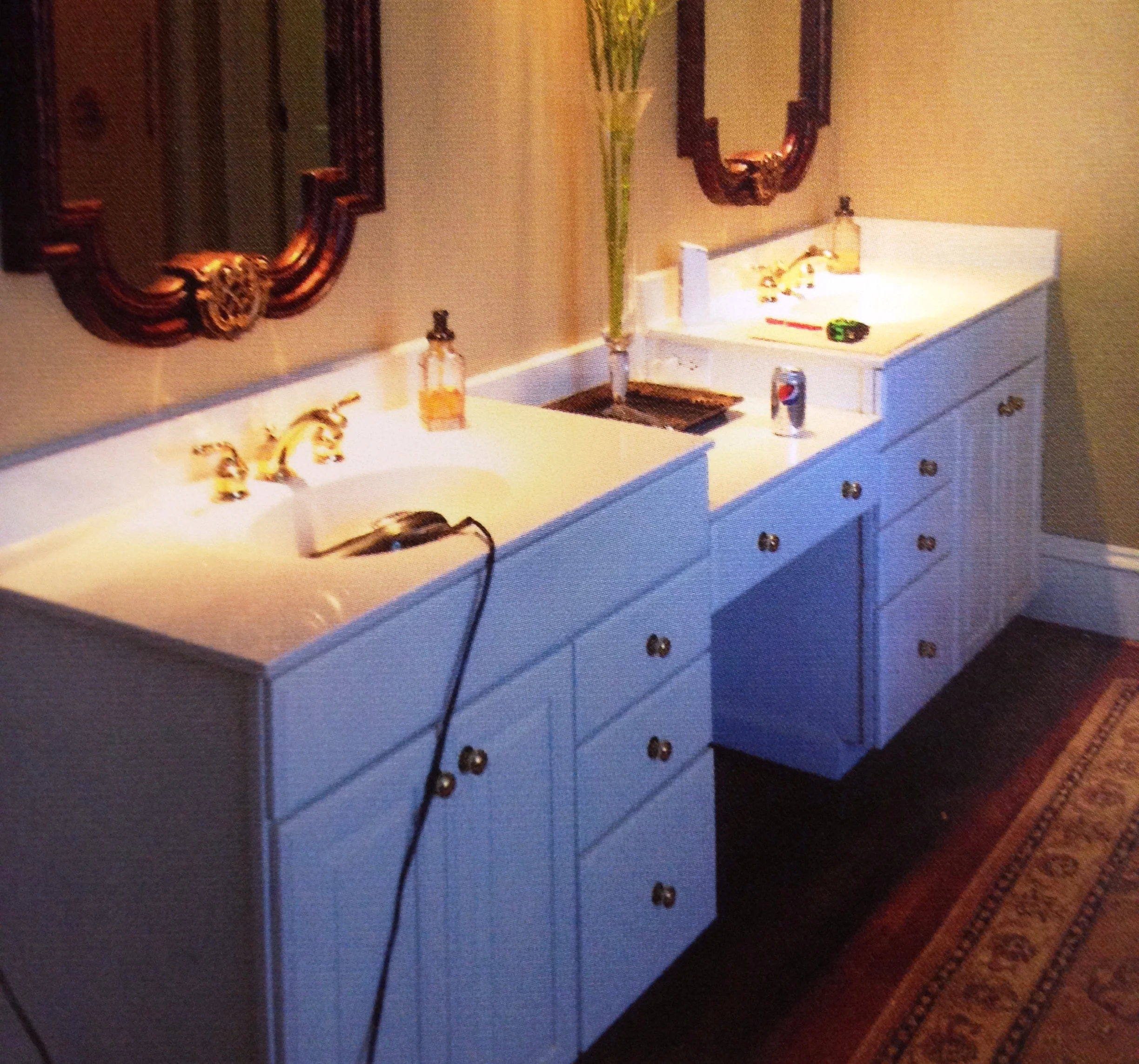 Dated and drab, this is one vanity in need of a facelift.