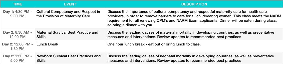 Click to view a larger schedule