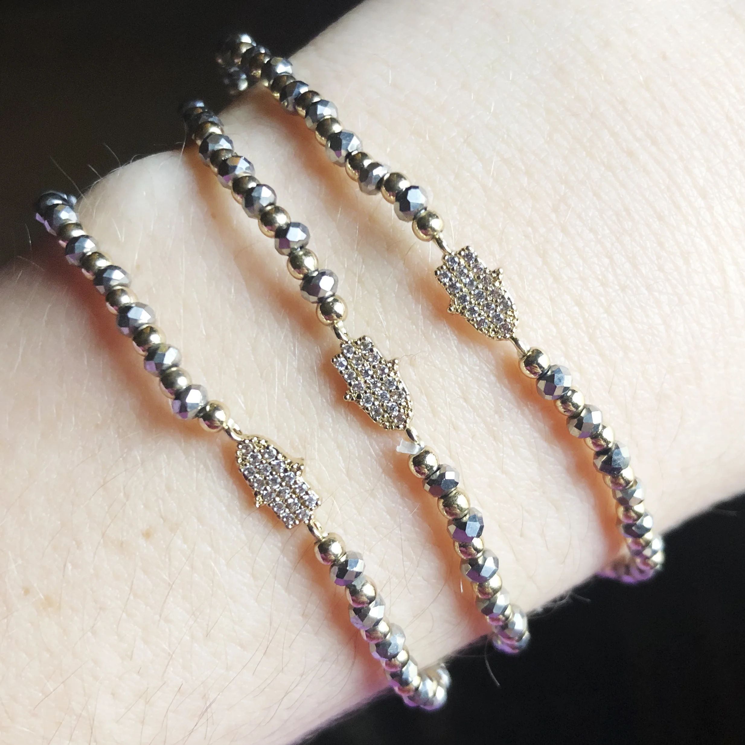 Mini Pave Hamsa Stretch Bracelet.jpg