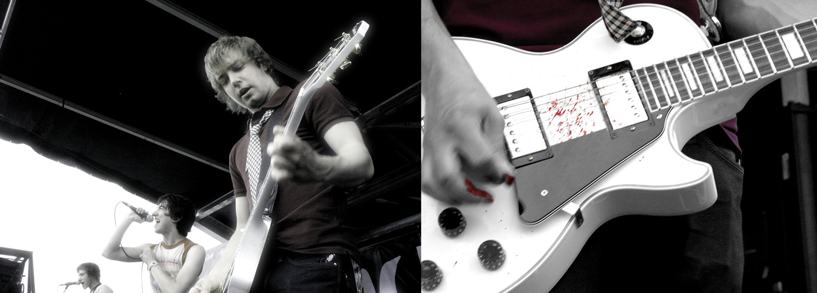 Plain White T'S - Warped Tour - Mike with Bloody Guitar. 