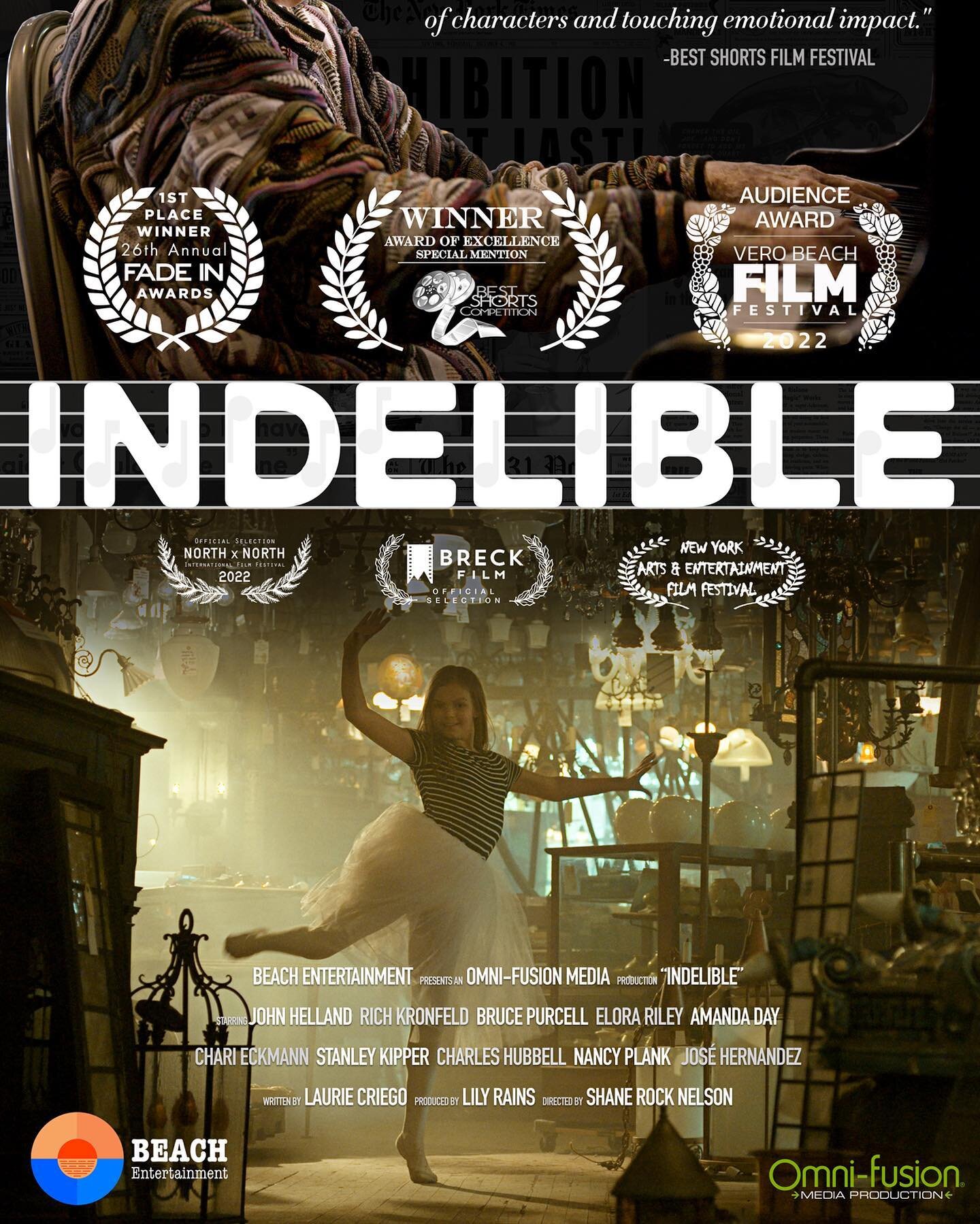 Indelible won some more awards &amp; will be screening in a few more fests. Made a link with info: www.Omni-Fusion.com/indelible 
Thanks to everyone who made this film possible! @lauriecriego @jonnystuckmayer @lilyrains more folks in tags but literal