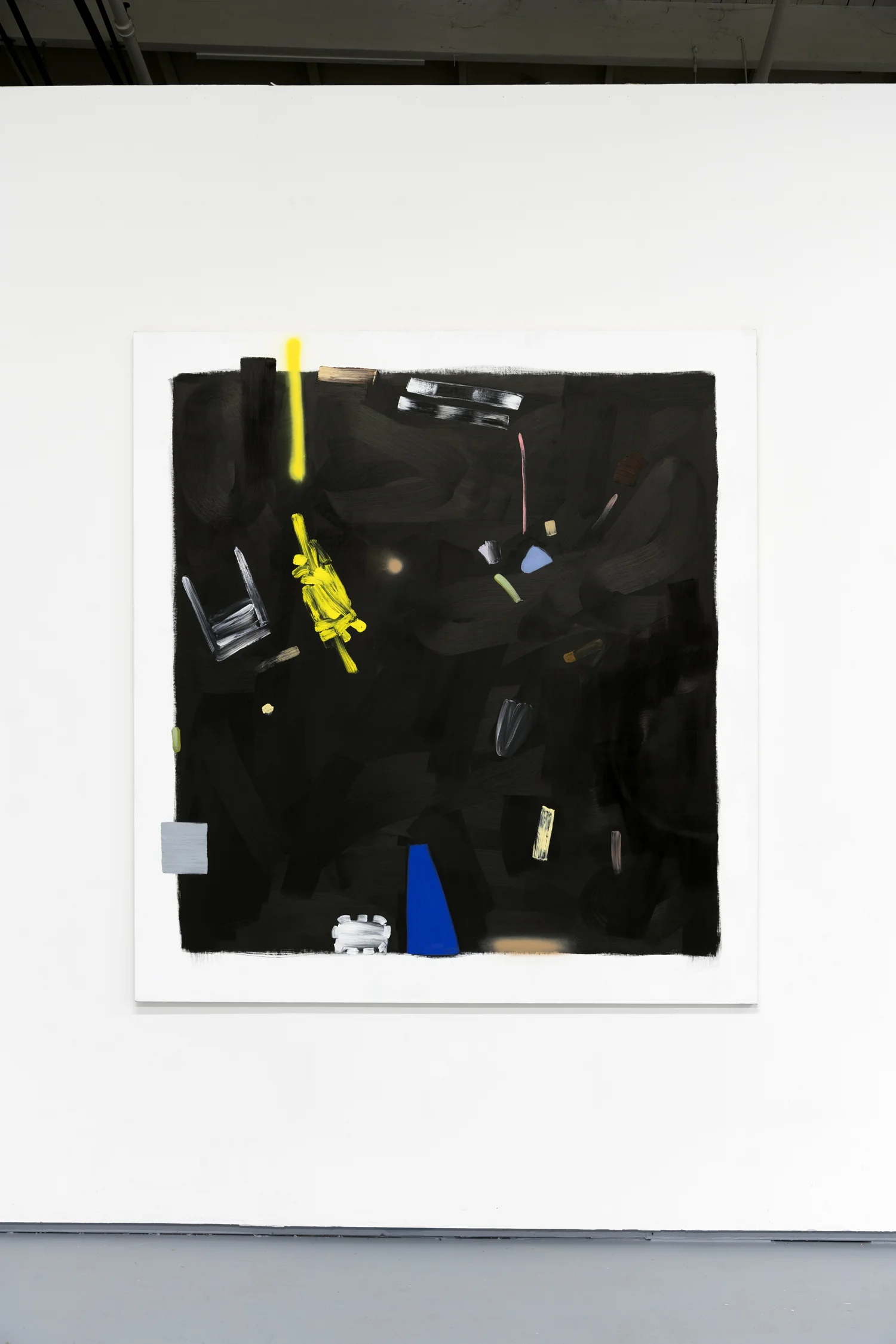 This Is Enough, oil and spray paint on canvas, 84 x 78", 2018