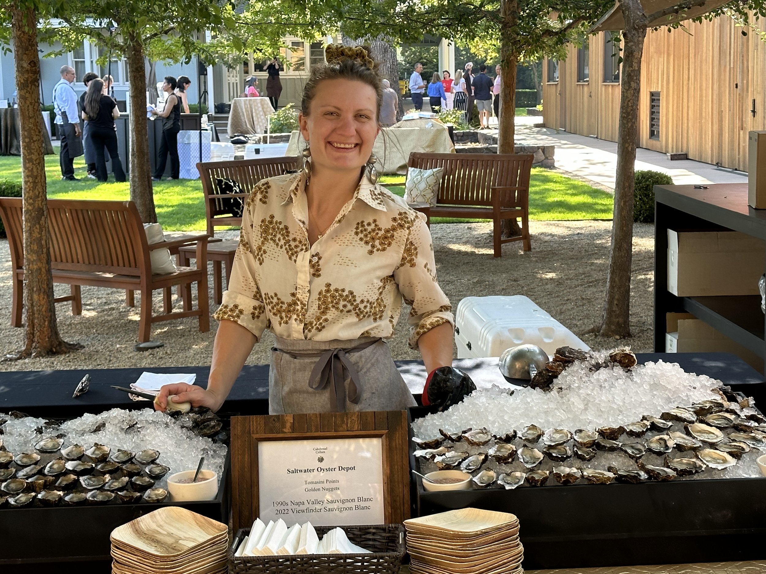 Oyster station at Cakebread Cellars
