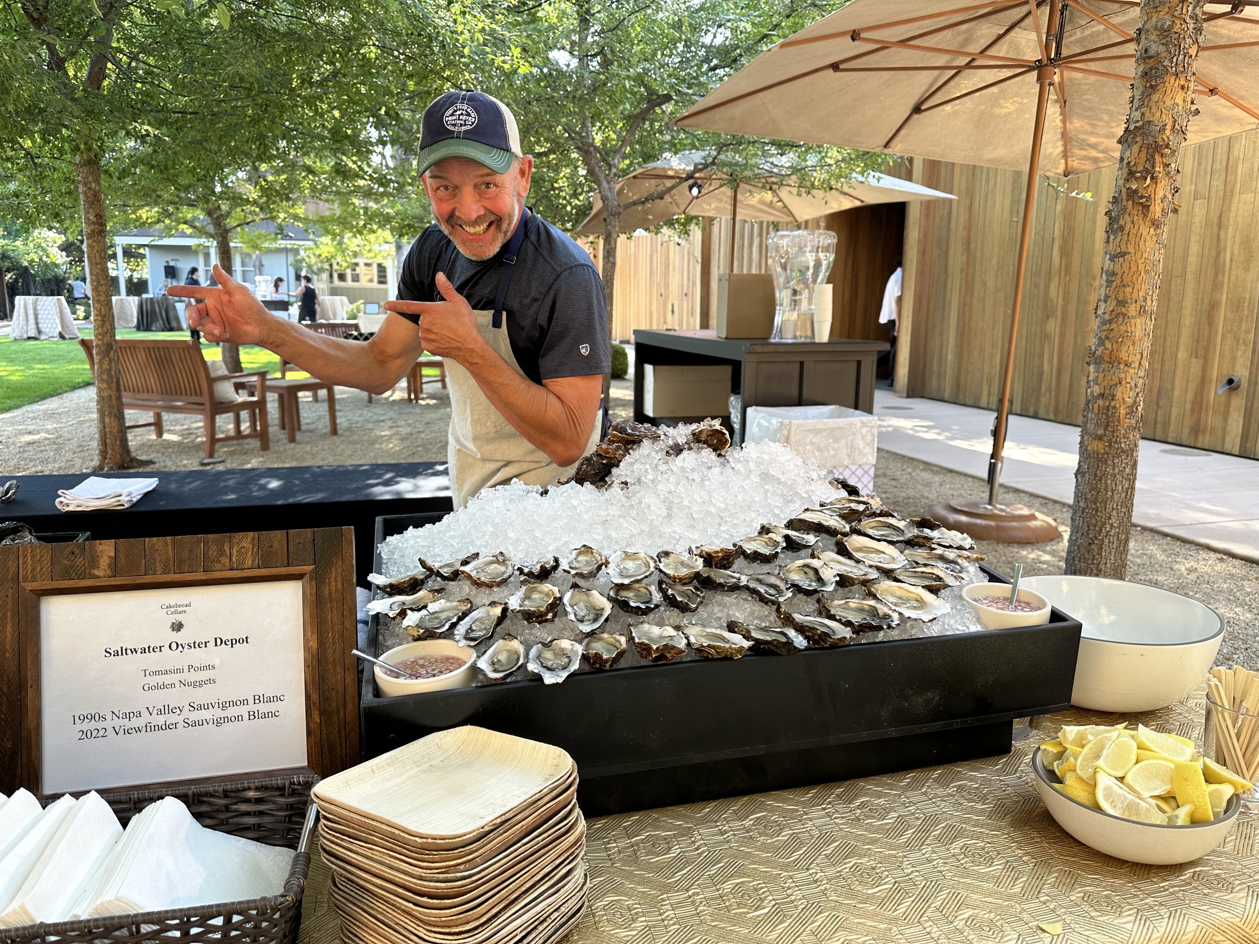 Traveling oyster bar with Luc, at Cakebread Cellars